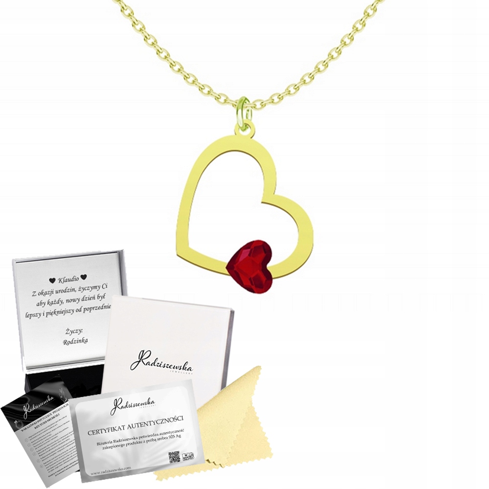 Zlatý Náhrdelník Se Srdcem Křišťál Srdíčko Den Žen Dárek Stříbro 925