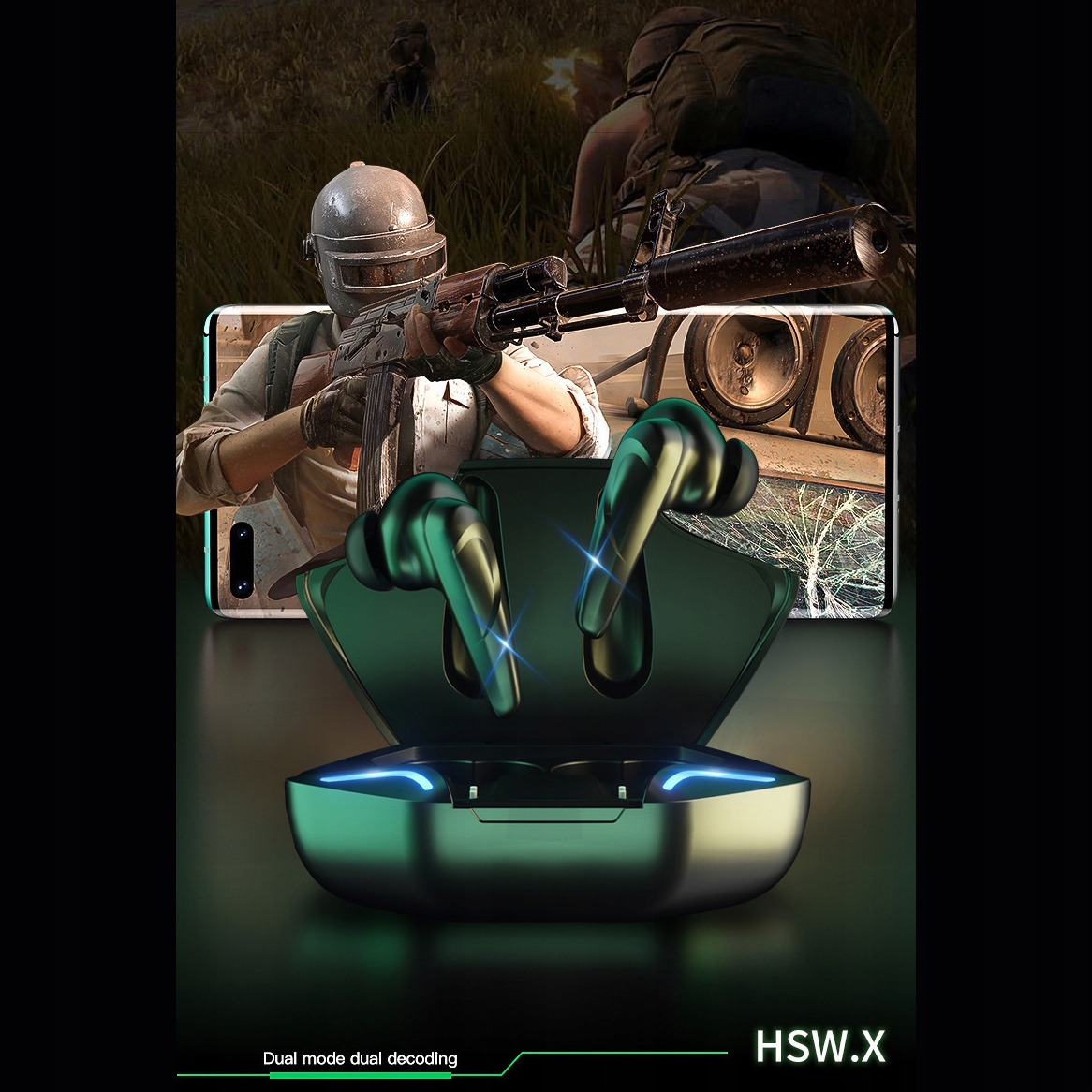 Słuchawki X15 PRO GAME SPORT BEZPRZEWODOWE SŁUCHAWKI BLUETOOTH 5.2 Kolor dominujący czarny