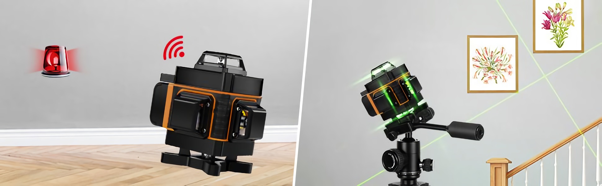 POZIOMICA LASEROWAR 16LINII 4D 360°+ 2*AKU. Wysokość produktu 13.1 cm