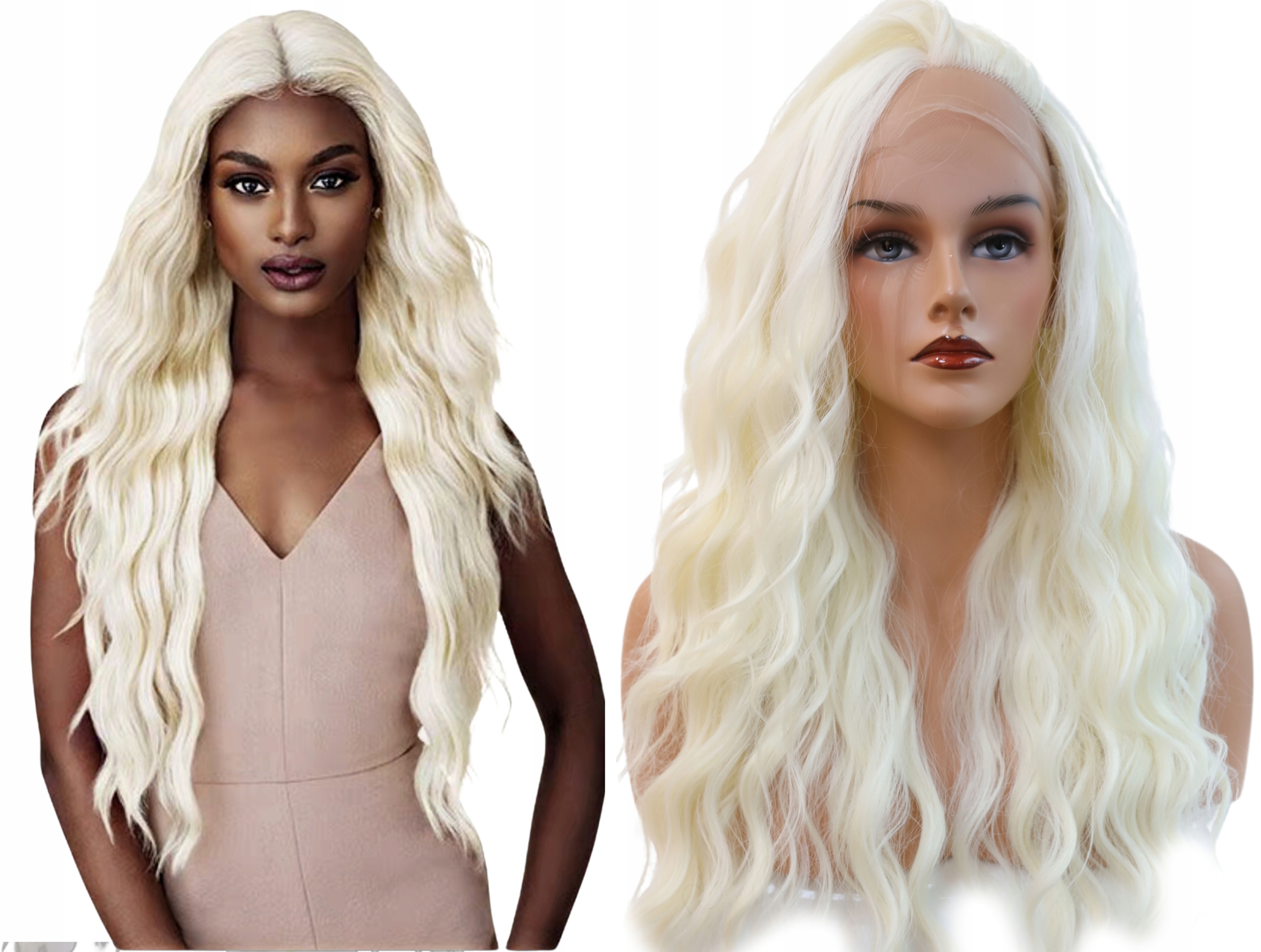 Syntetická paruka Lace Front Blond Kudrnatá 80E