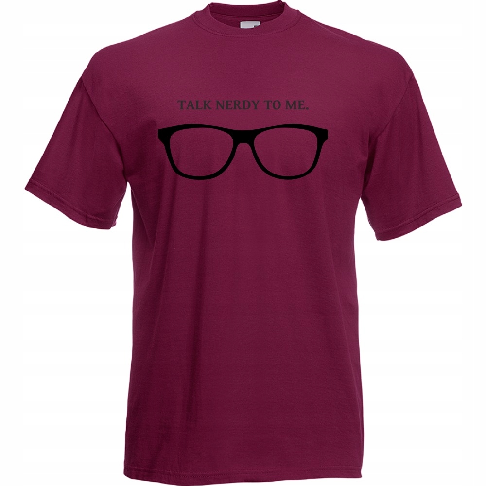 

Koszulka zabawna nerd okulary kujon M burgund