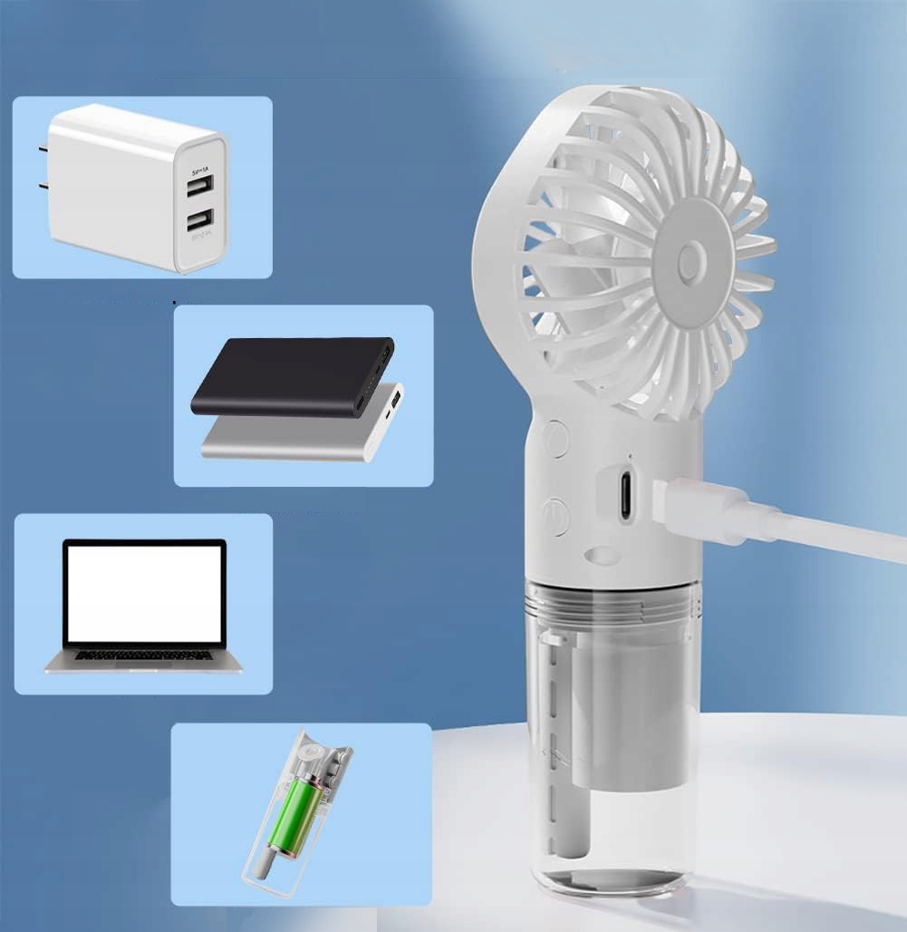 WIATRAK DO RĘKI WENTYLATOR WIATRACZEK USB RĘCZNY Model Handheld Fan Misting Fan