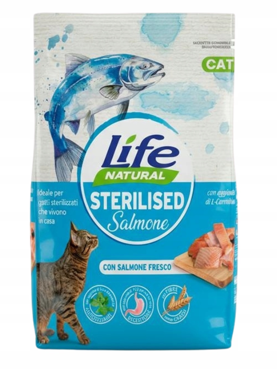 Life Cat Suché krmivo pro kočky Sterilizované 7,5 kg Losos