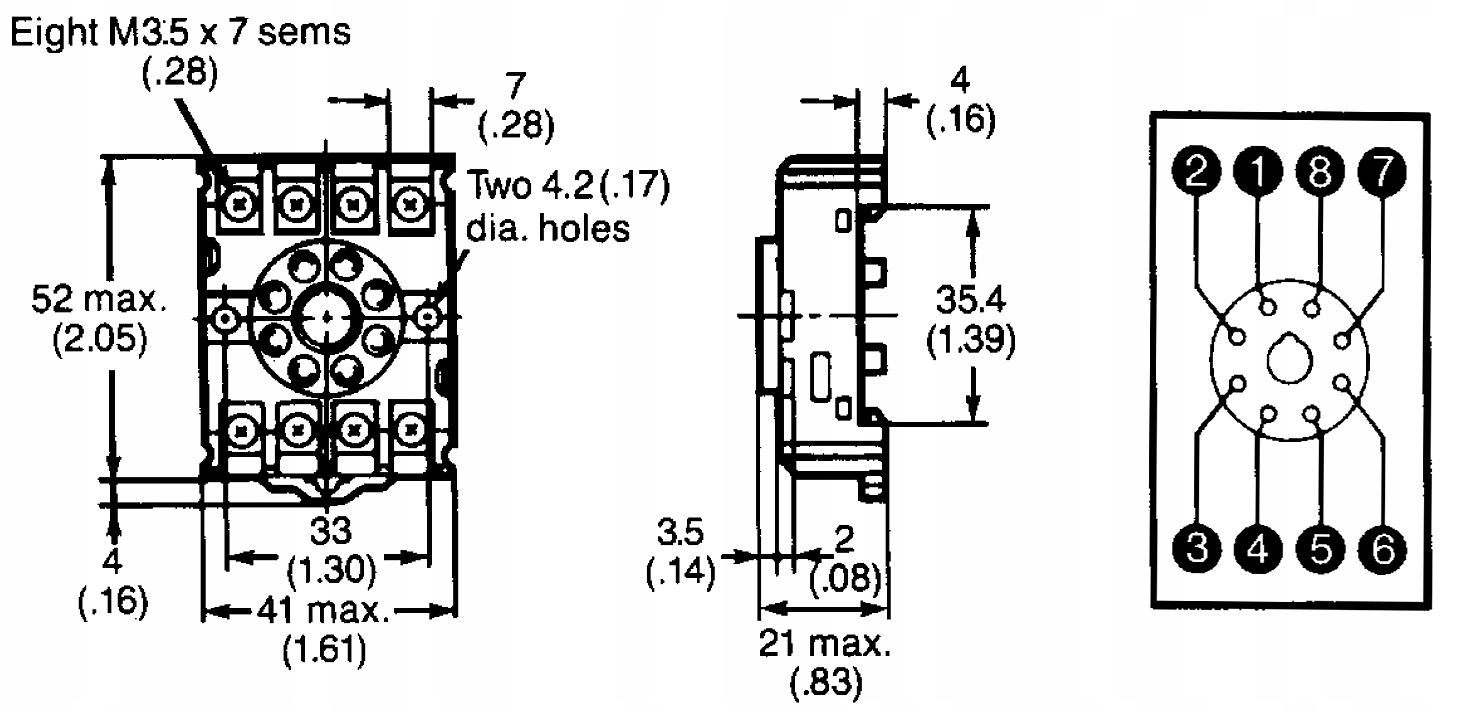 PODSTAWKA MONTAŻOWA NA SZYNĘ DIN 8 PIN PF083A Marka inny
