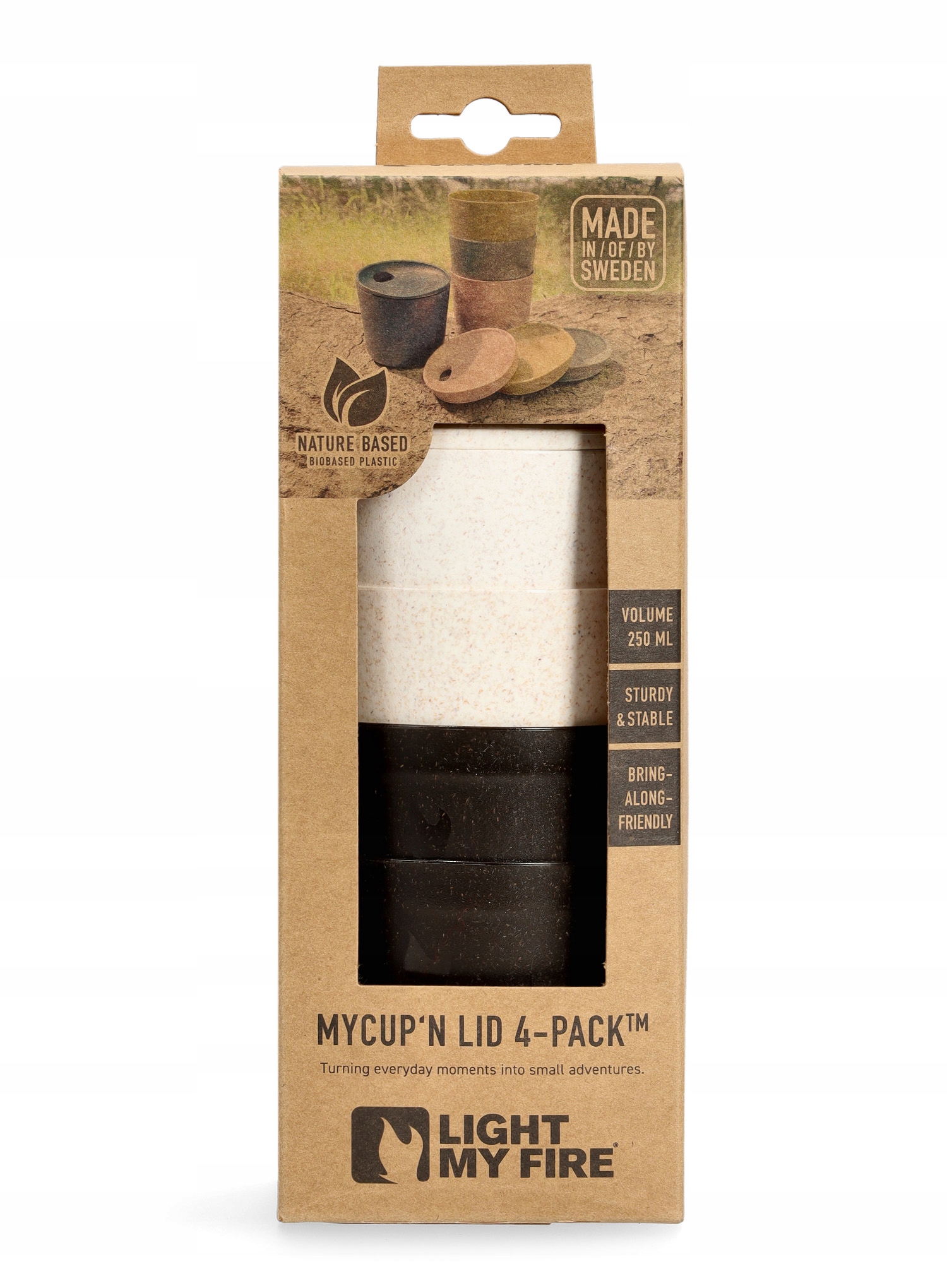 Sada hrnků Light My Fire MyCup'n Lid 4-Pack cocoa/cream