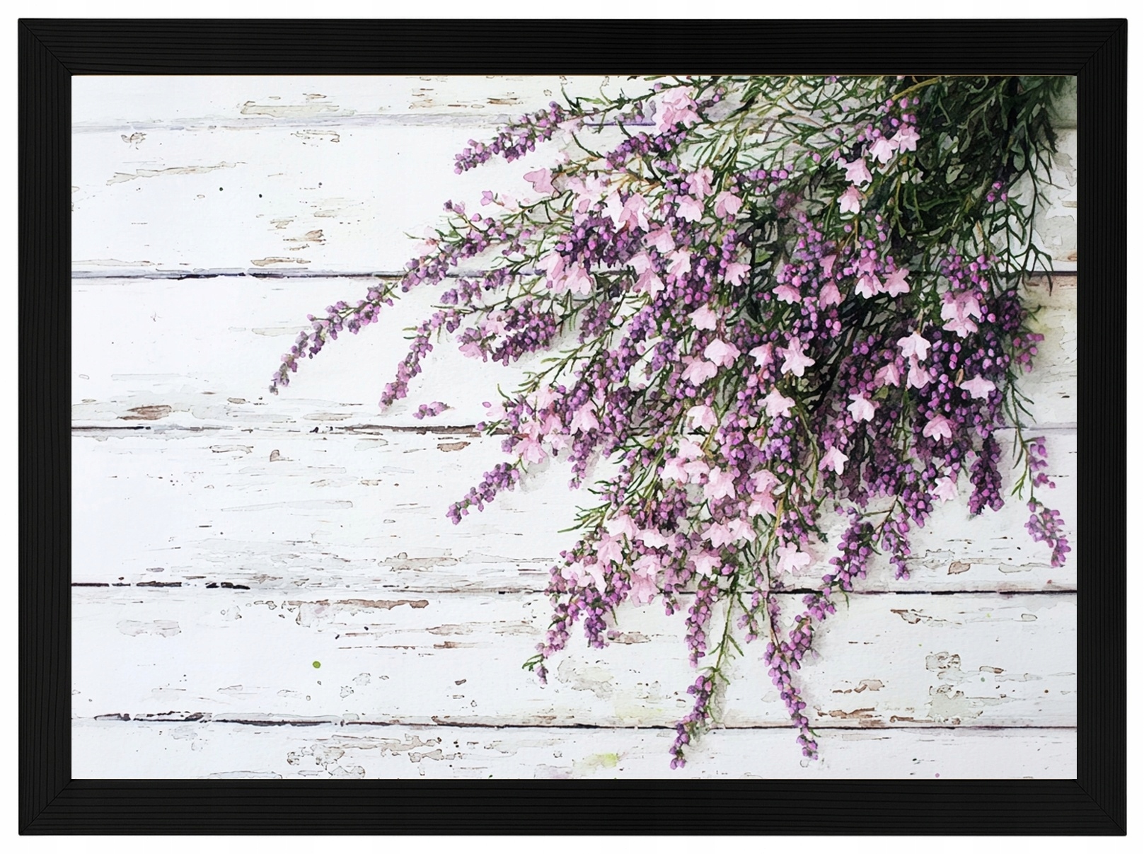 Plakát Rámeček Dřevo Květy Levandule Shabby Chic Vintage Dřevo 100x70