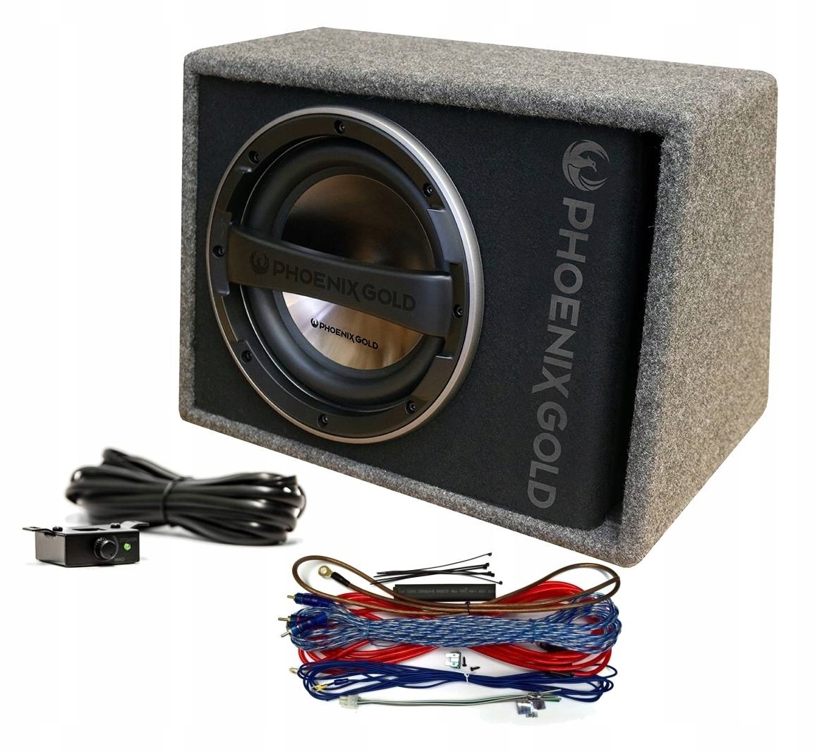Phoenix Gold Z18AB Subwoofer aktivní pod rádio Kabeláž a dálkové ovládání 500 W