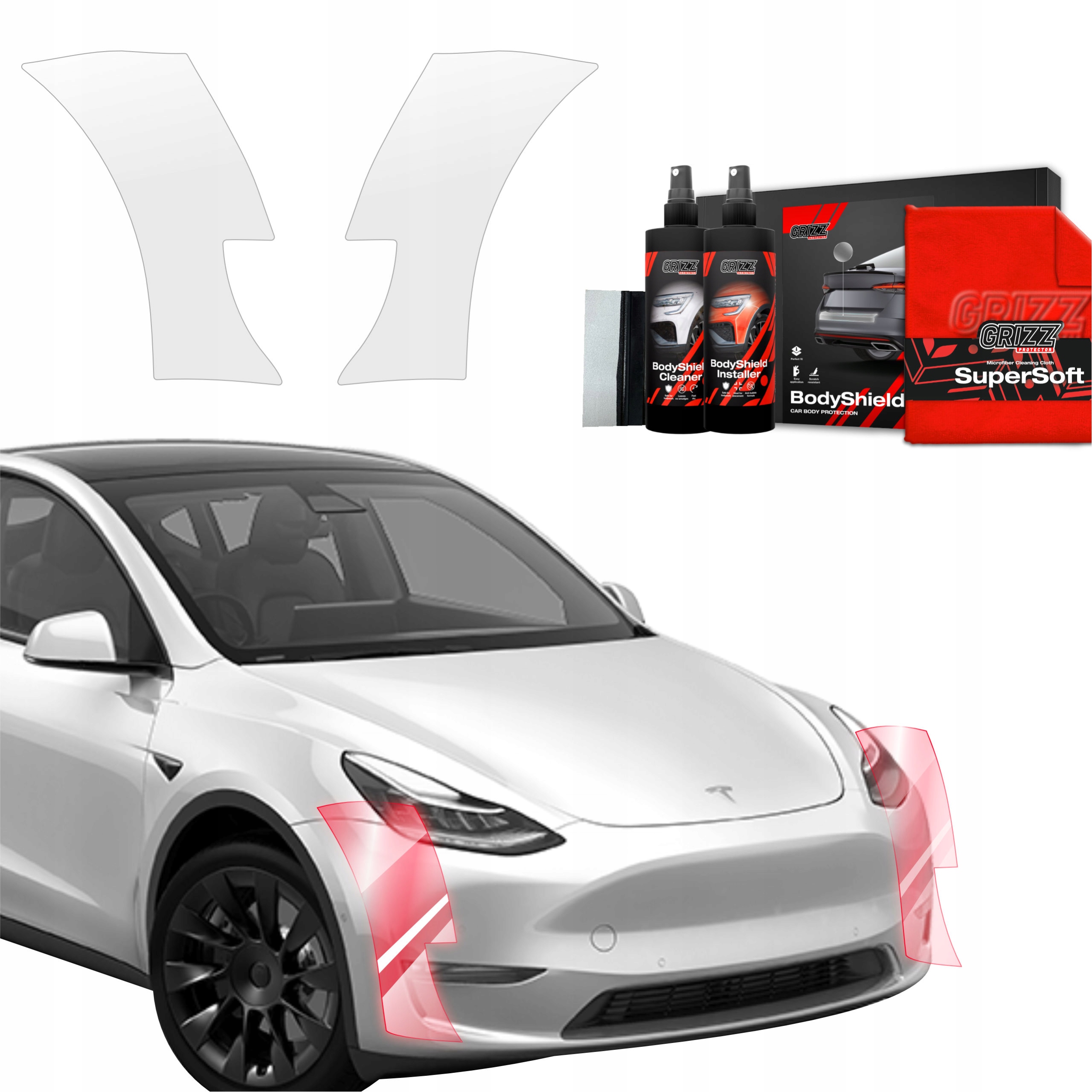 2v1 Fólie Ppf dýha na nárazník pro Tesla Model Y (2020-2024) Grizz