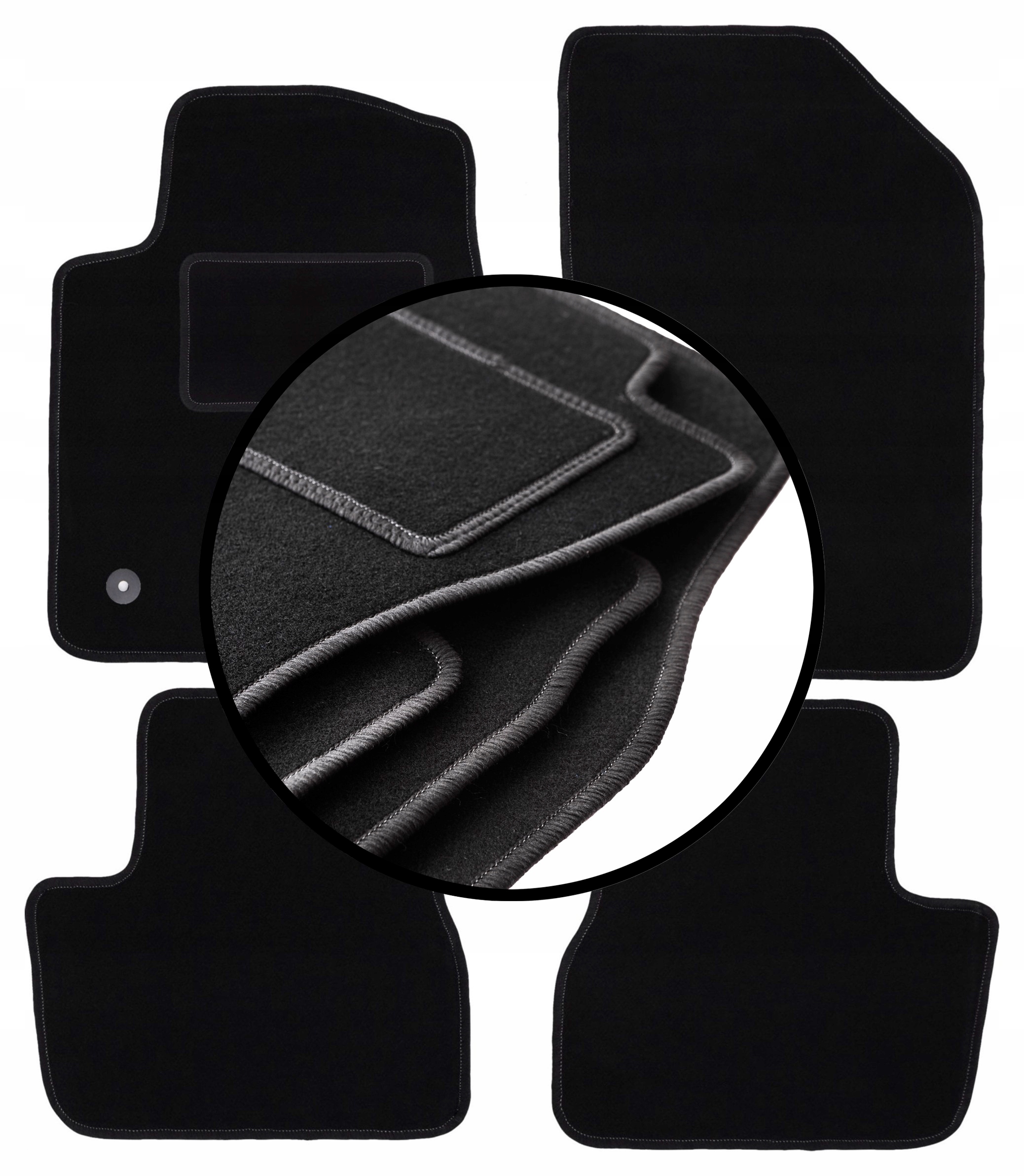 Velurové koberce komplet pro: Peugeot 208 I hatchback (2012-2019)