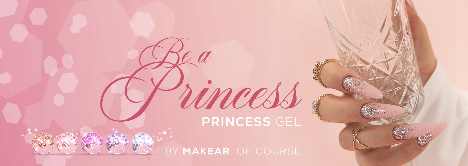 MAKEAR Princess Gel Pink różowy z brokatem i dużymi drobinkami PINK 5ML Rodzaj do zdobień