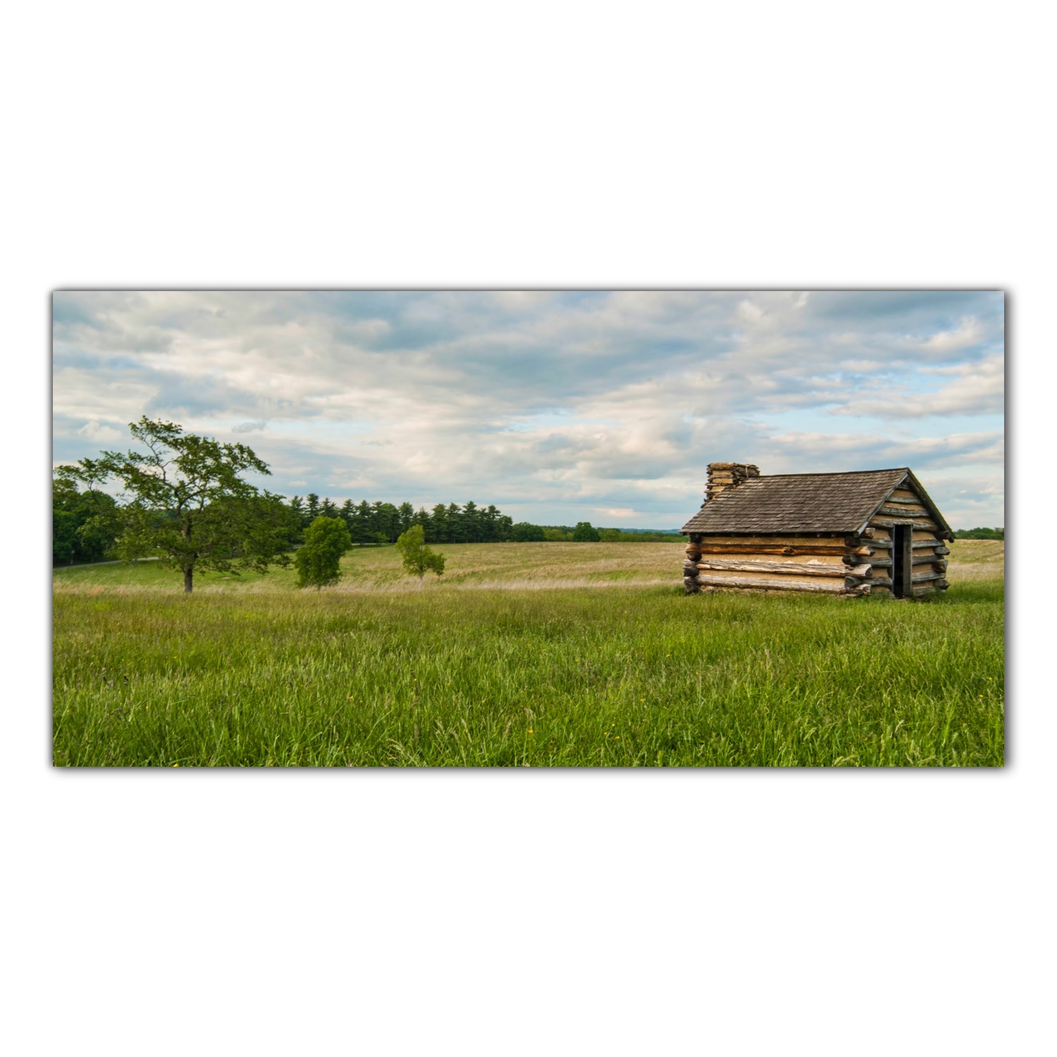 Pole Dům Krajina 140x70 Tvrzené sklo lacobel