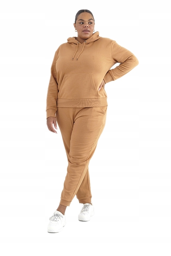 Dresy damskie sportowe zestaw PLUS SIZE karmel 48 Rozmiar 48
