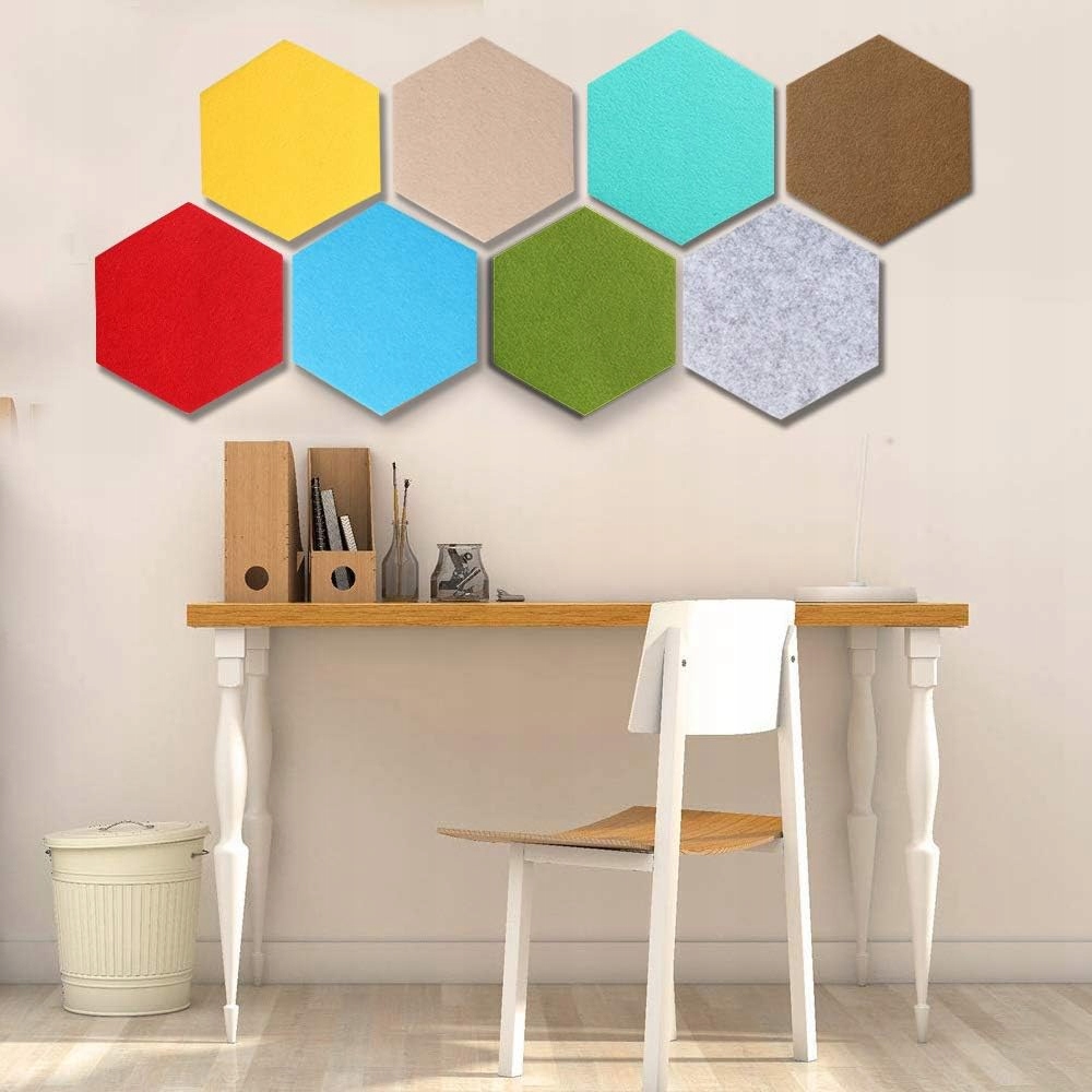 Tablica filcowa, panel dekoracyjny, heksagon 8 szt Marka bez marki