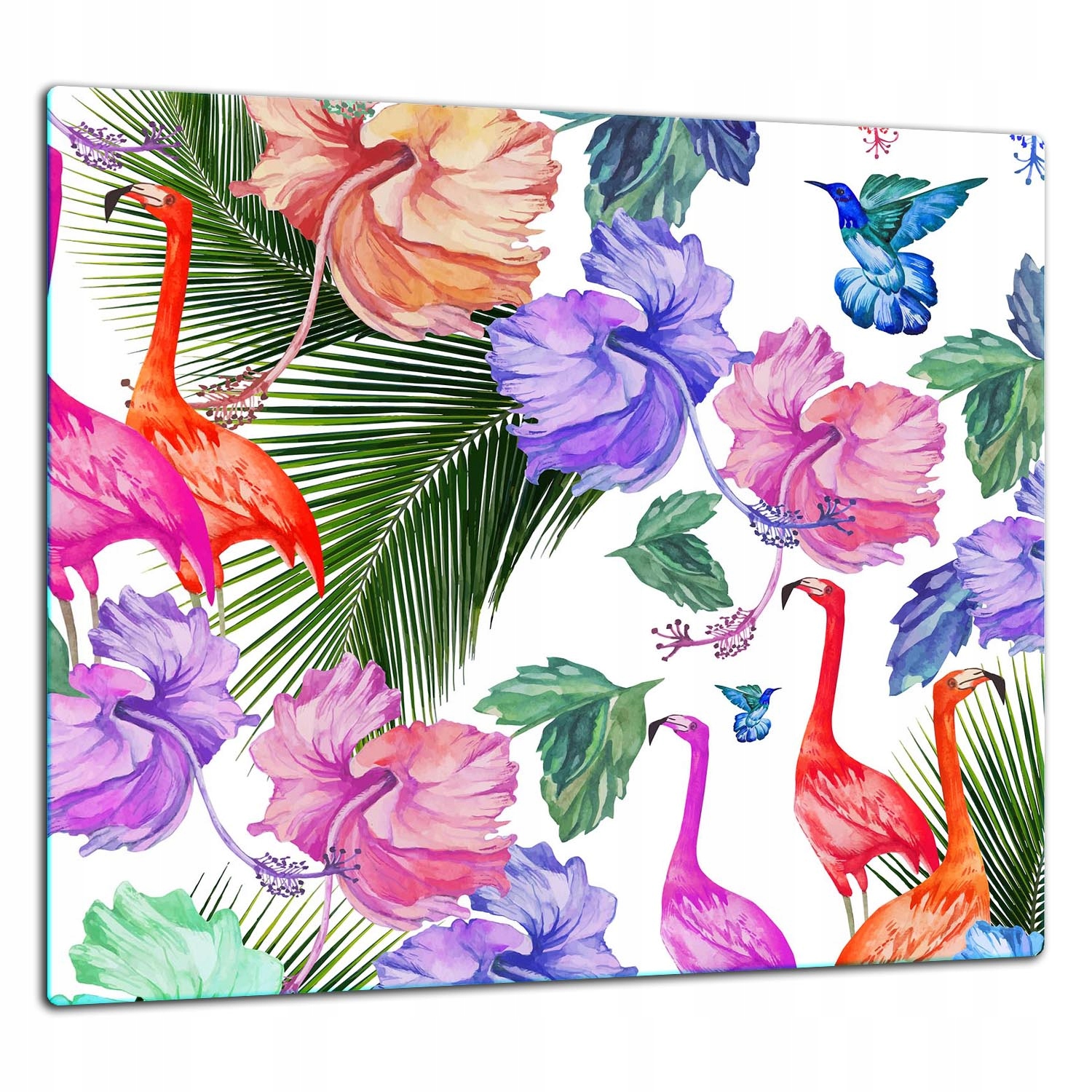 Skleněná Ochranná Deska Panel Lepidlo 65x60 Plameňáci