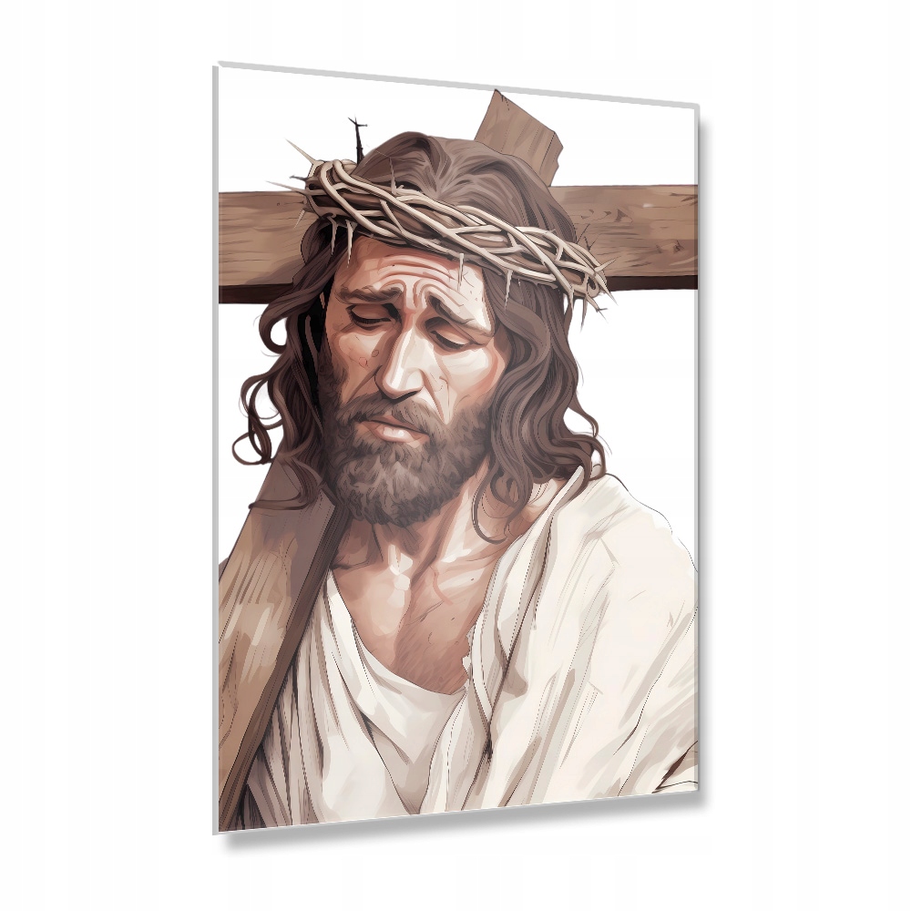 Obraz na akrylovém skle 80x60cm Ježíš v trnové koruně