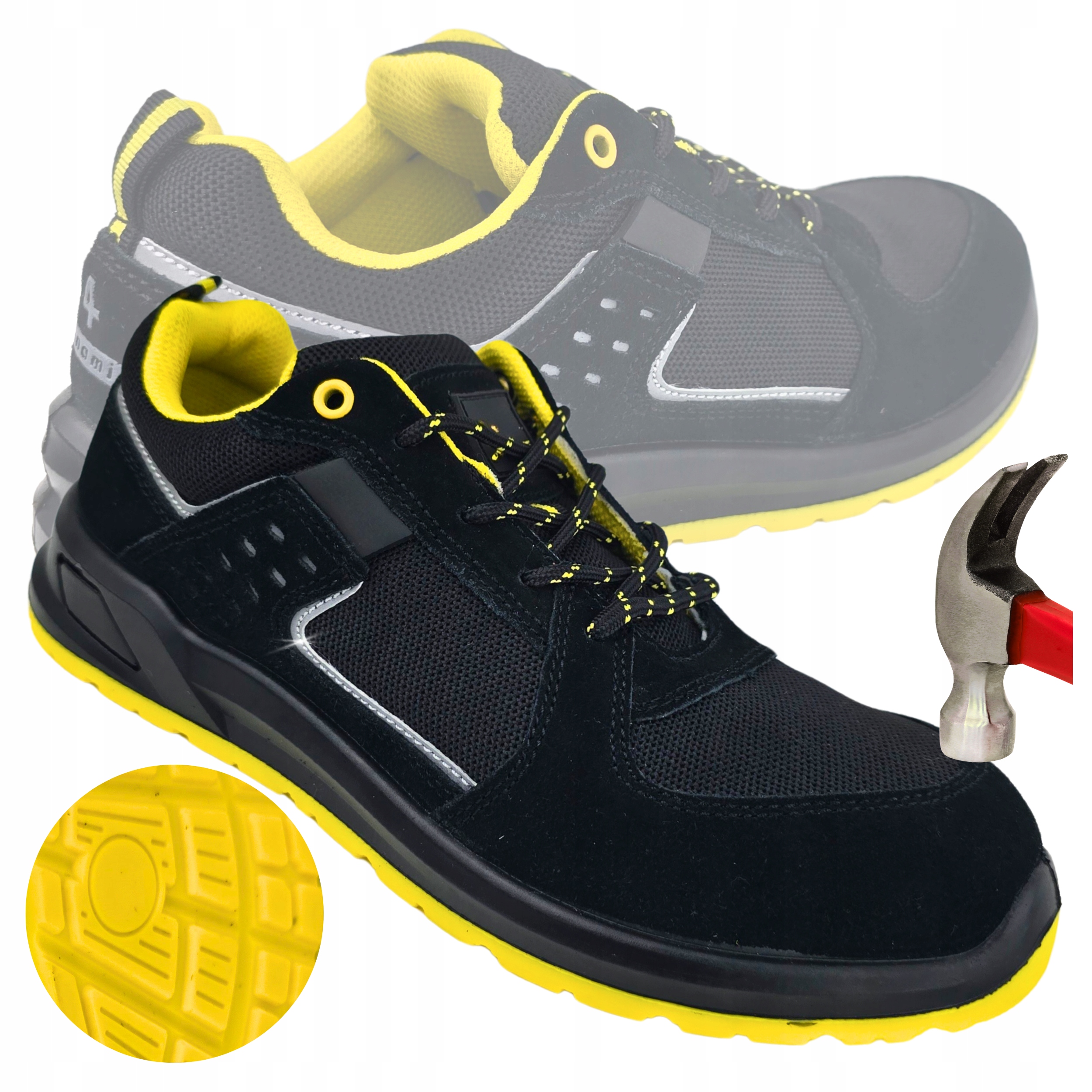 Pracovní obuv S1 Polobotky kožené sportovní prodyšné semišové s špičkou