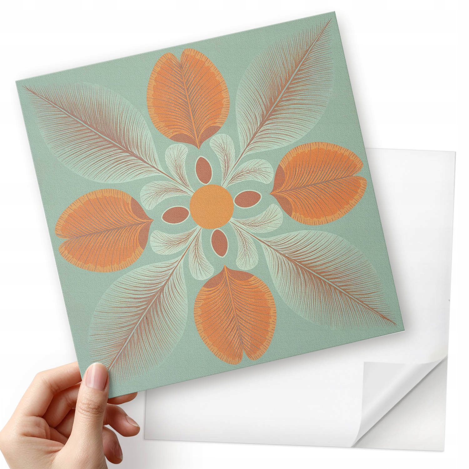 Sada vinylových dlaždic S Potiskem Vzor květů a listů 20x20x20 cm