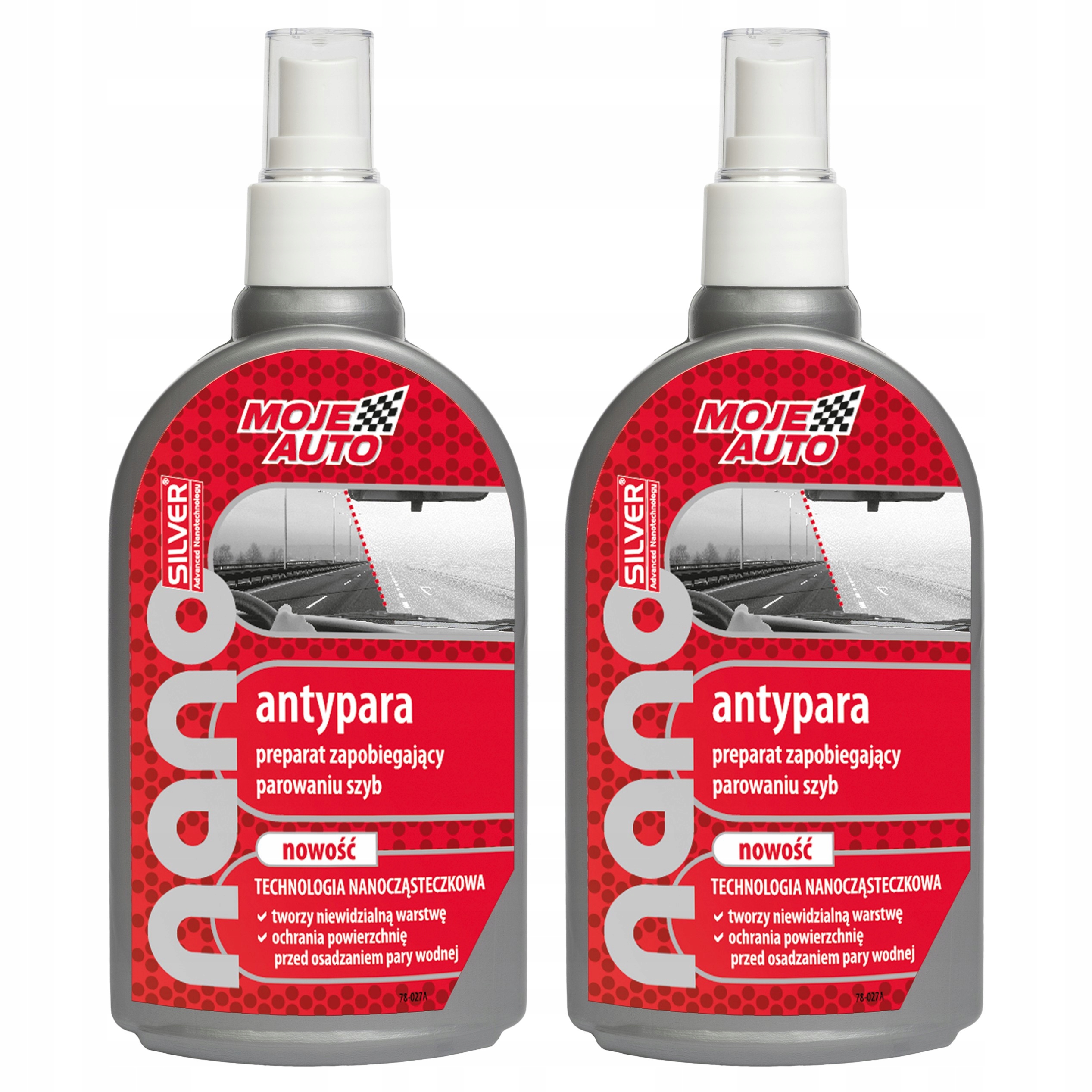 Antypara Płyn przeciw parowaniu szyb samochodowych Zapobiega Nano 250ml x2