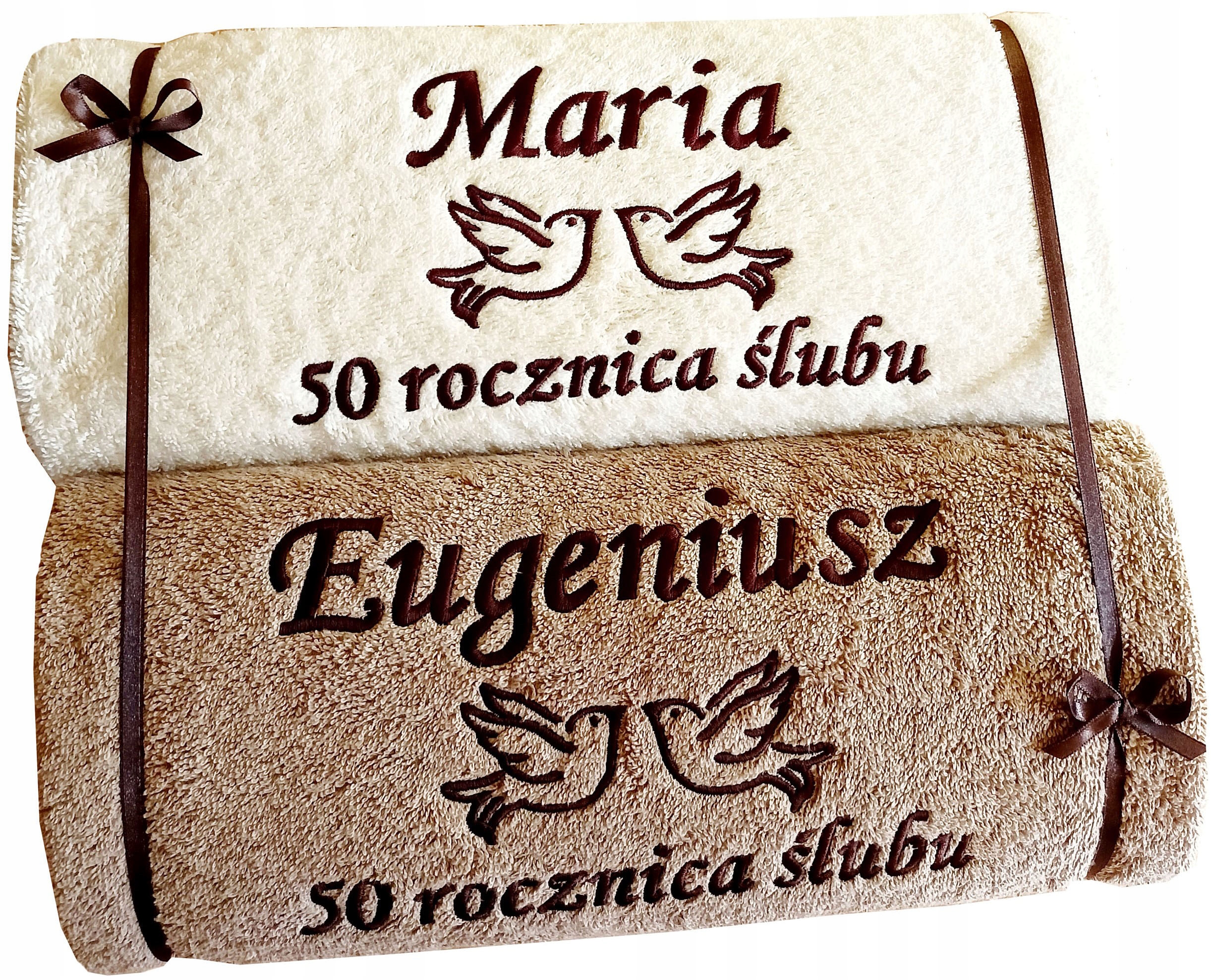 

50 rocznicę ślubu Złote Gody ręczniki Haft