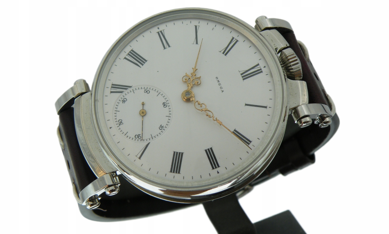 OMEGA PIĘKNA PASÓWKA W STALI Z PORCELANOWĄ RZYMSKĄ TARCZĄ