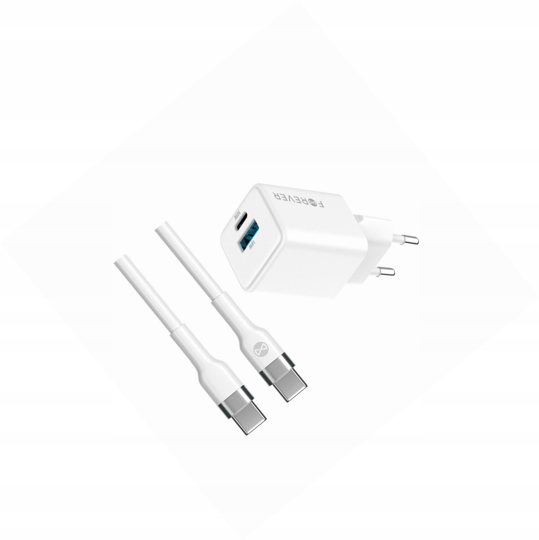 Szybka ładowarka GaN 30W 2 wejścia Usb i Usb-c z kablem do Honor X7B