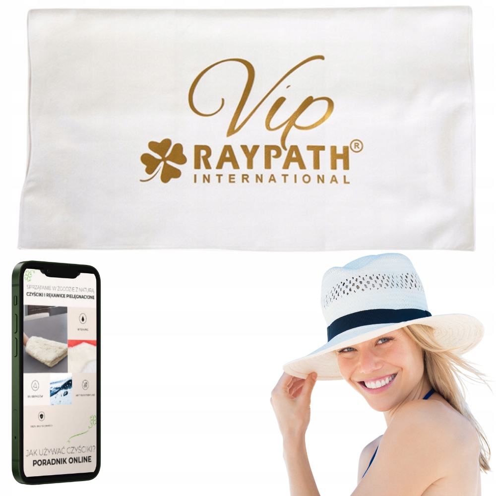 Raypath Veľký Uterák Na Tréning Do Kúpeľného Bazéna, Posilňovne S Nanostriebrom, Biely Vip