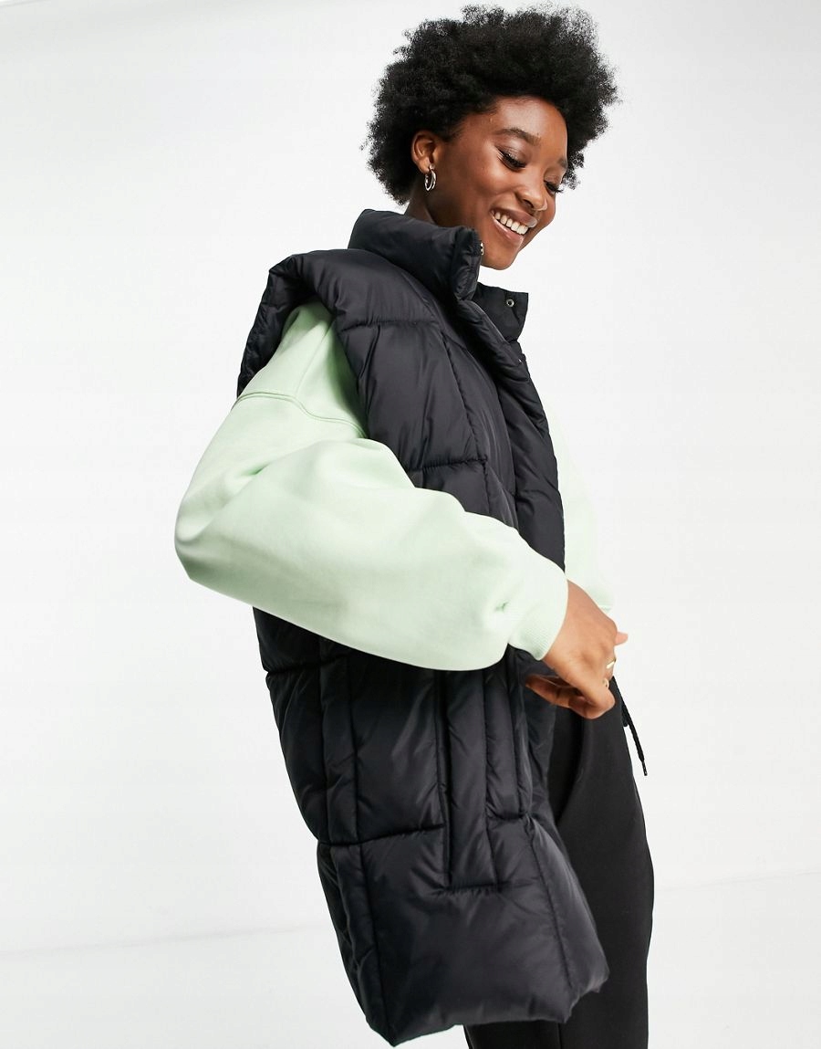 KAMIZELKA CZARNA DAMSKA NA RZEPY PROSTA 38 1NMD