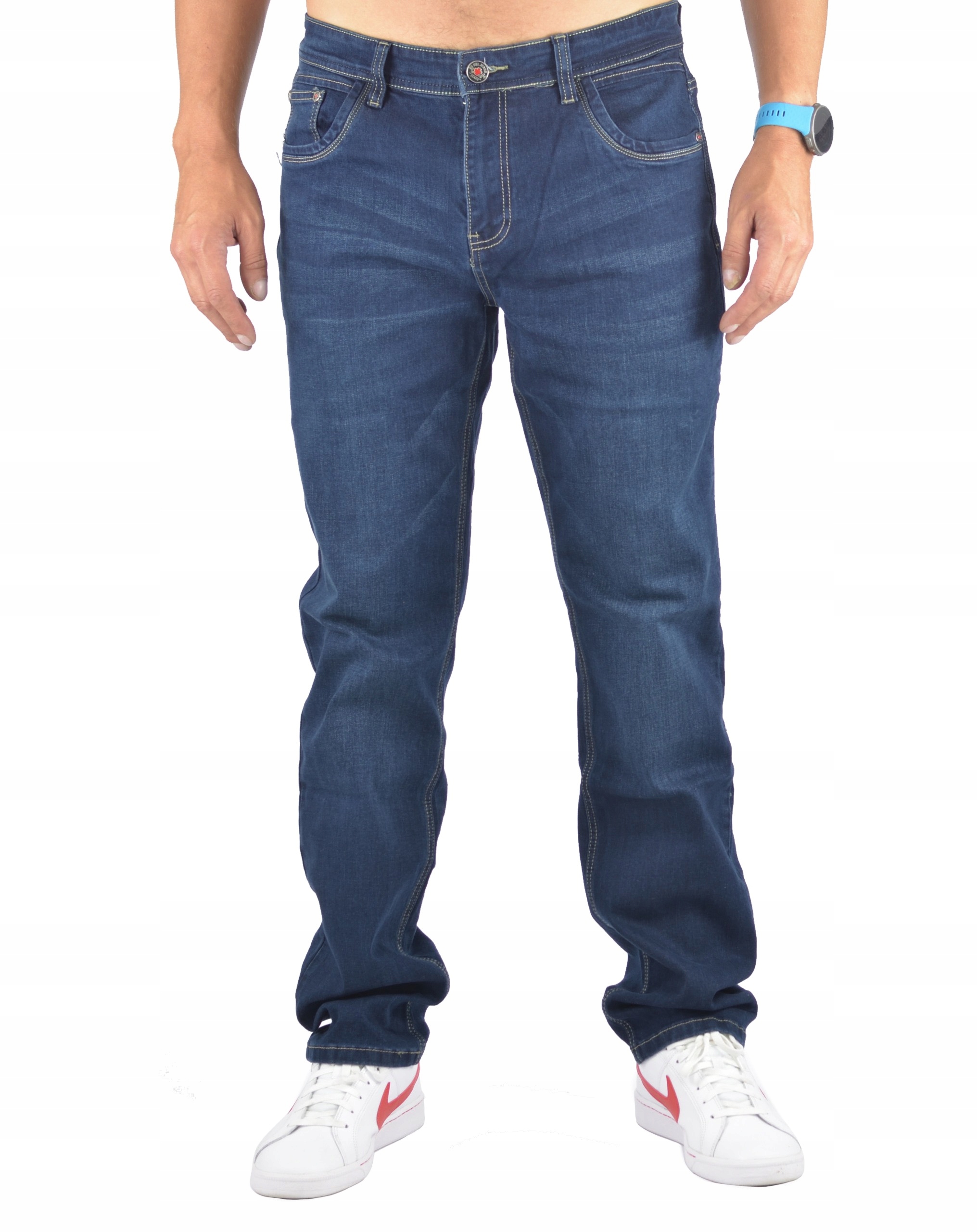 JEANS K&L SPODNIE MESKIE GRANATOWE W34 / L36 Fason proste