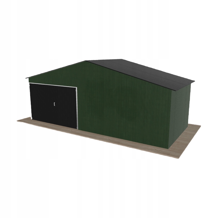 Plechová garáž 7x3 m jednopolohová, dvouspádová, zelená