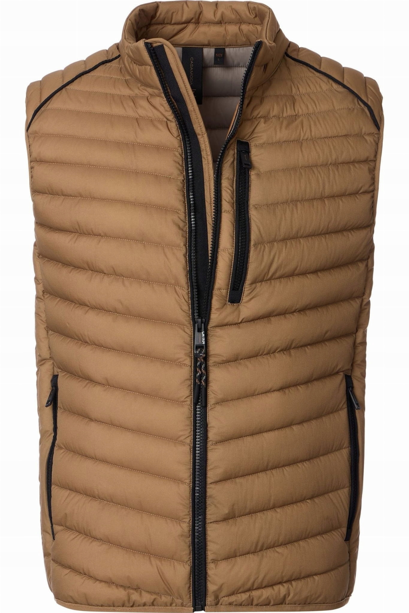 Velká prošívaná pánská vesta Sorona Aura Hnědá Casamoda 6XL