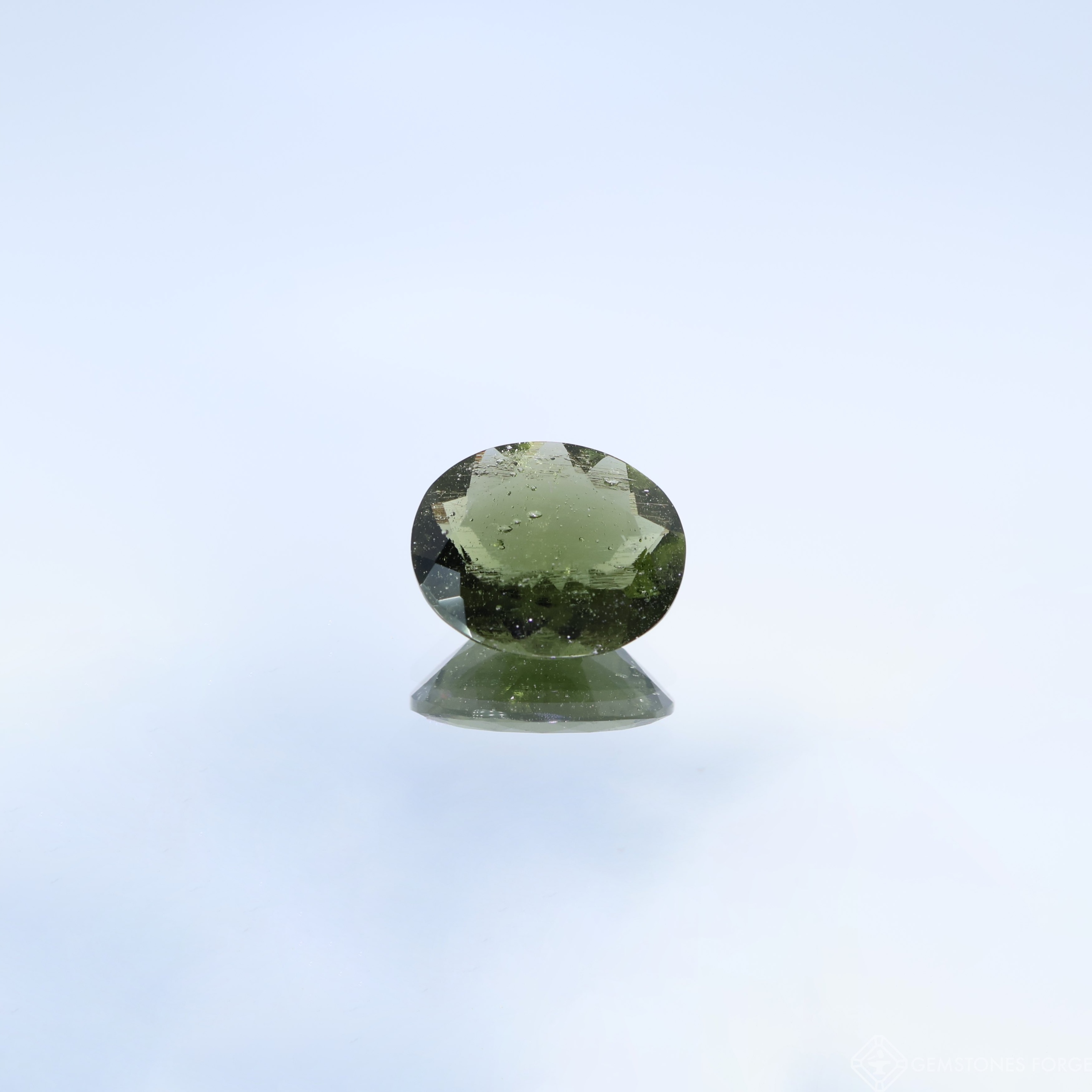 Přírodní moldavský výbrus, oválný, 11 x 9 mm