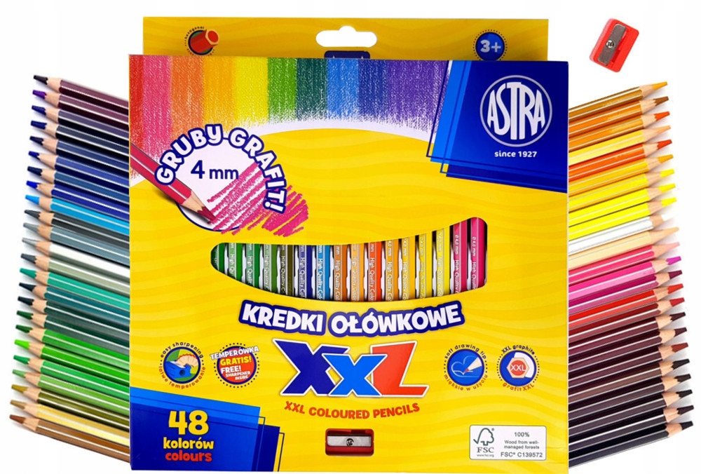

Kredki Ołówkowe Gruby Grafit Astra XXL