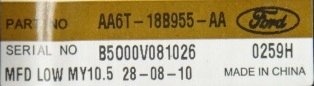 FORD Fiesta MK7 10 r дисплей AA6T-18B955-AA