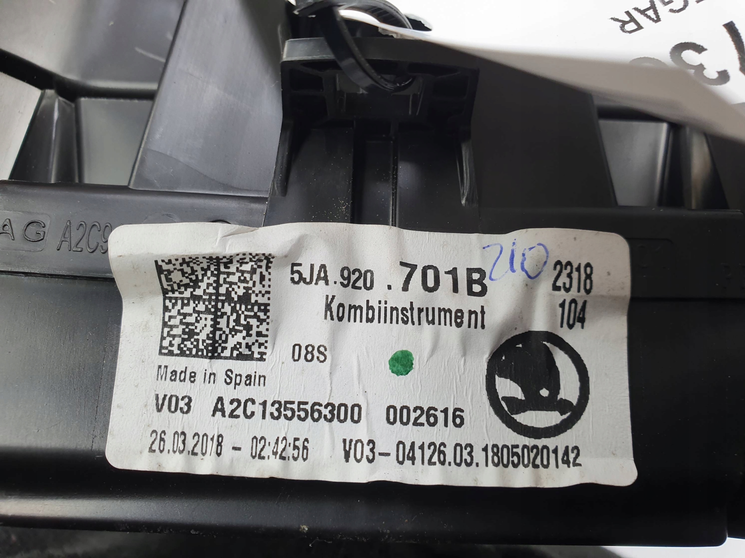 dials clock 5JA920701B SKODA RAPID
