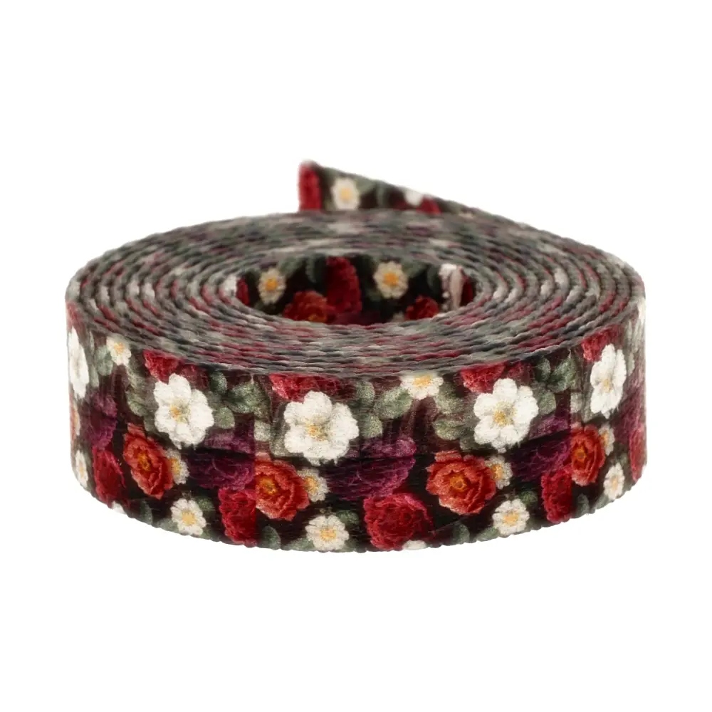 Popruh s potiskem Sublimace Rose Garden 48 m hladká 1,7 mm 40 mm