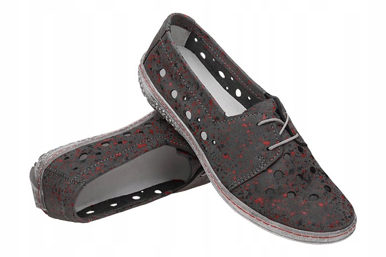 Półbuty KACPER 2-5236 r.40 Ażurowe SKÓRA Buty PL Rozmiar 40