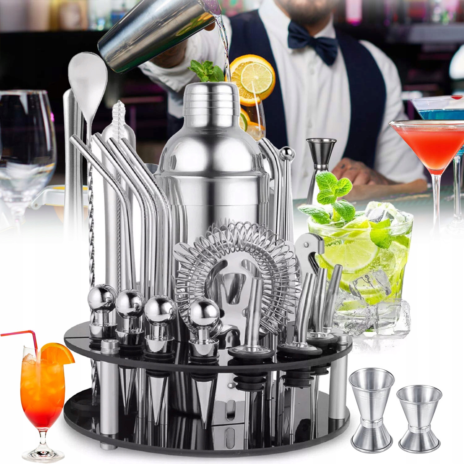 Profesionální barmanský set na koktejly 30v1 Shaker