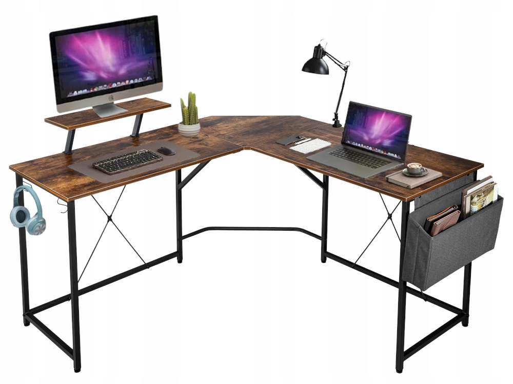 Rohový Počítačový Stôl Kovový Loftový Industriálny Školský 130x130 cm