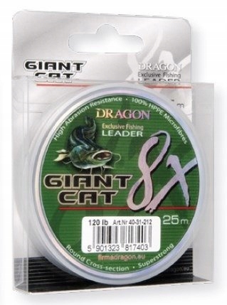 Plecionka Giant Cat 8X Leader 25 m 120 lb ciemnozielona Dragon TDC-40-31-2