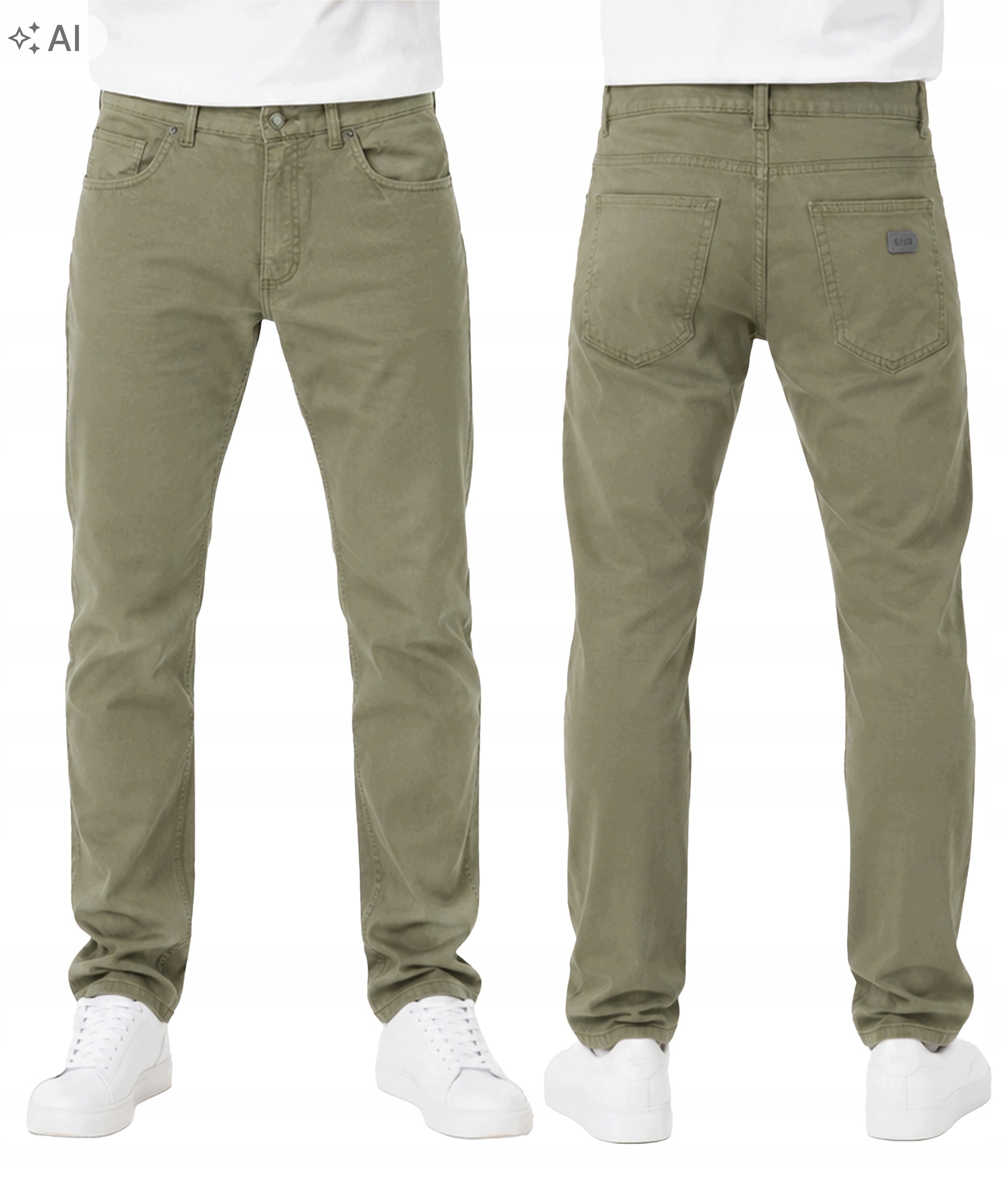 Dlouhé pánské bavlněné kalhoty pro vysoké osoby Hunter Jeans 610/24 41/36 Oli