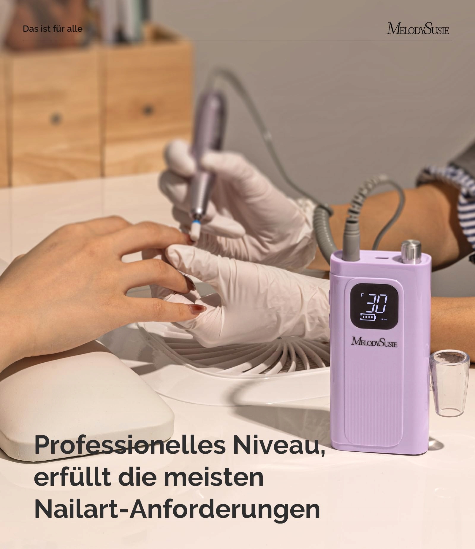 MELODYSUSIE Frezarka Do Paznokci 30000 Umin LCD Manicure Pedicure — miniatura 5