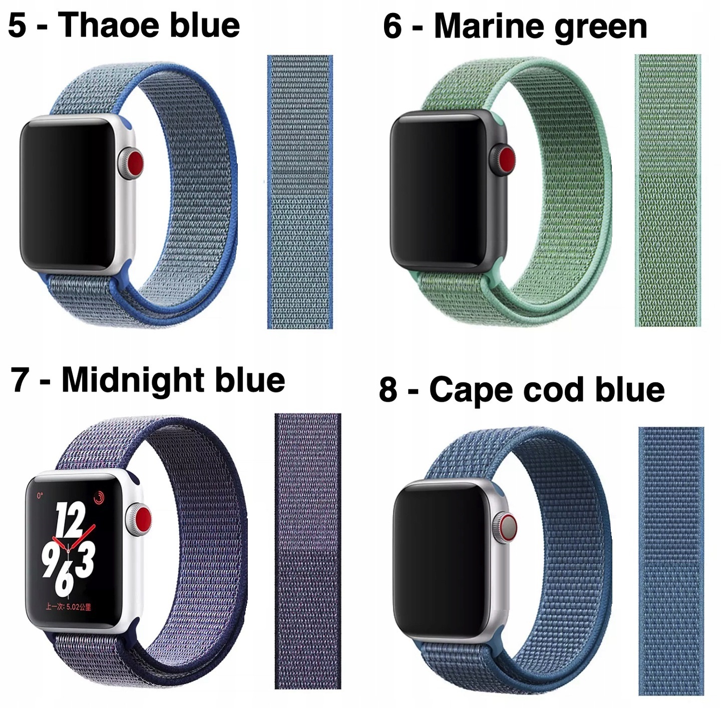 PASEK DO APPLE WATCH 2 3 4 5 6 7 8 9 SE ULTRA 2 38/40/41/42/44/45/49mm Rzep Producent Inna