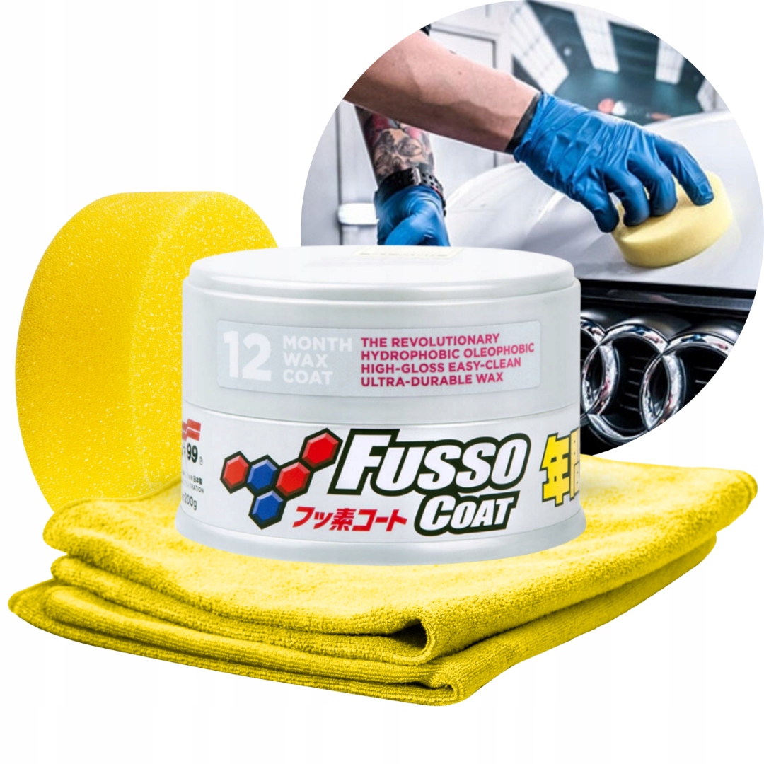 Воск для белого лака SOFT99 Fusso + микрофибра