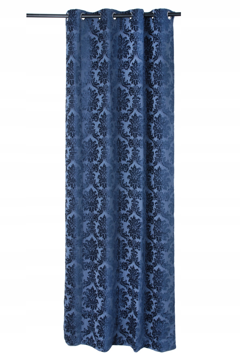 Záclona 135x270 Polyester Tmavomodrá Žakardová Priechodka Bax Inspiracja