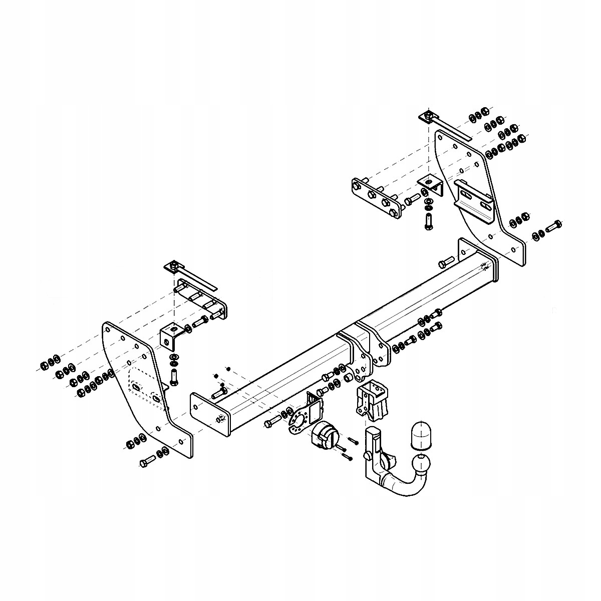 Hak holowniczy Wypinany Fiat Fullback Pickup 15-19 MODUŁ 13 PIN GRATIS Nowy Producent Steinhof