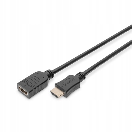 Digitus męski 19-pinowy Hdmi typ A żeński czarny 19-pinowy Hdmi t