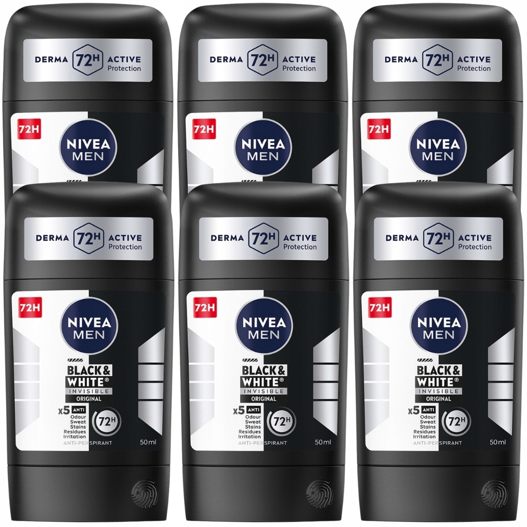 Antiperspirant Nivea Black&White Invisible Original Pánský v tyčince 6x50 ml