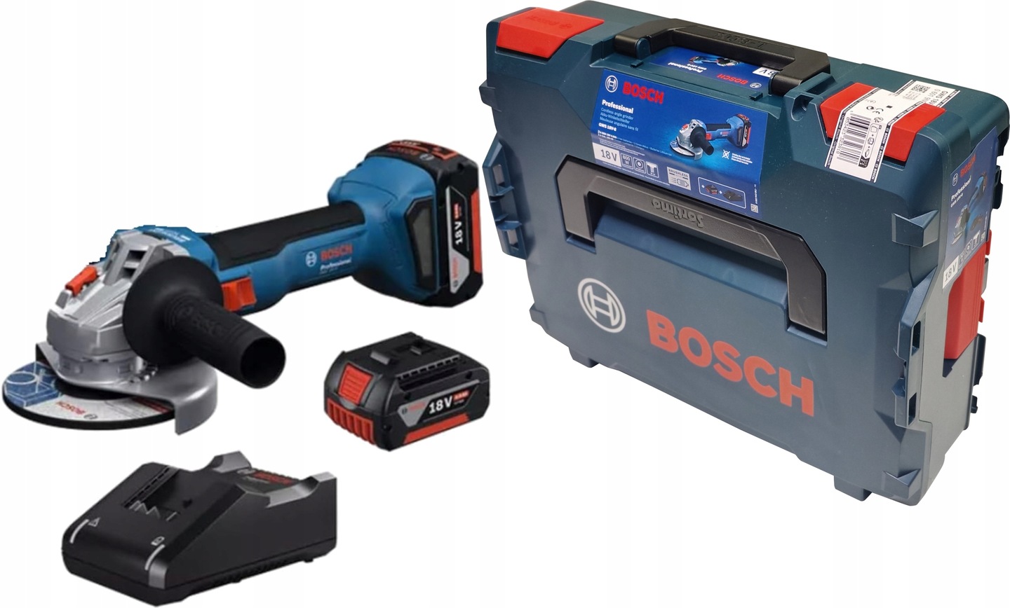 Szlifierka Kątowa Bosch Gws 18V-8 06019N9002 2x 4.0Ah Gal 18V-40 Walizka