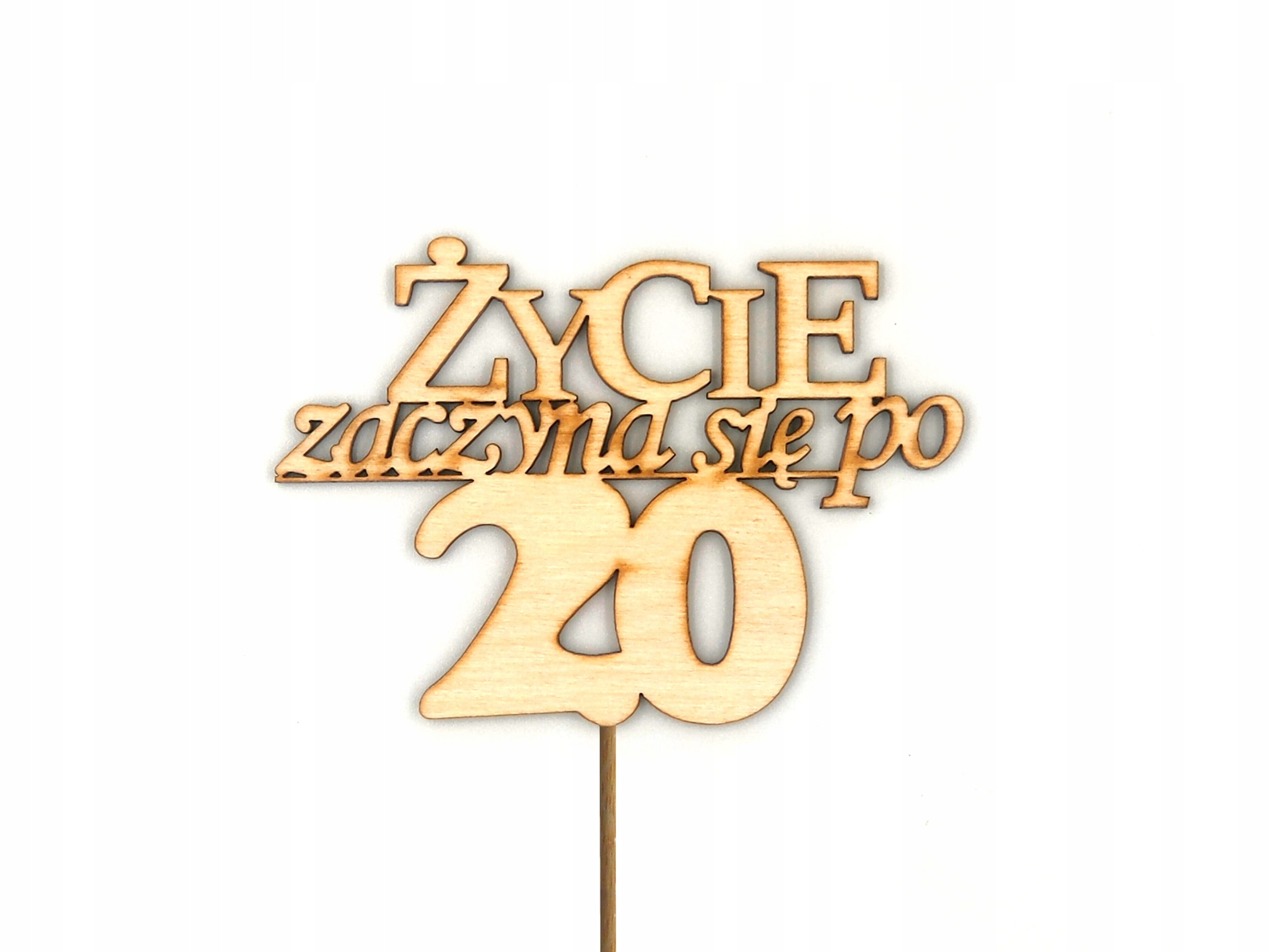 5szt komplet Topper Napis Życie Zaczyna się po 20