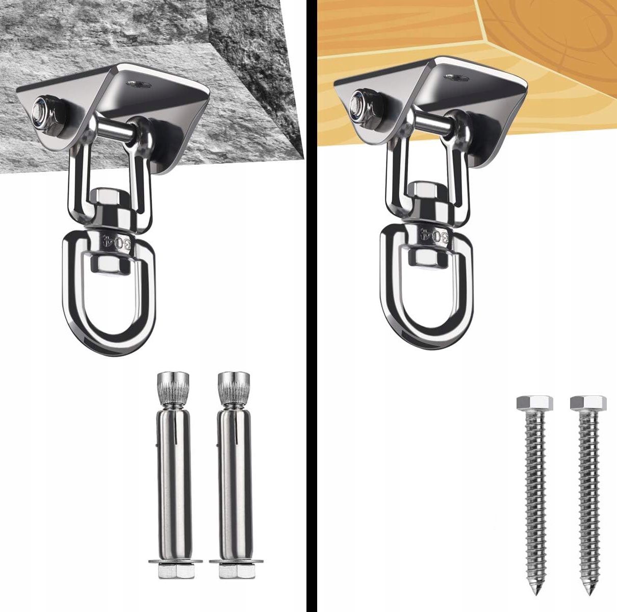 HAK SUFITOWY OBCIĄŻENIE 450 KG, HAK OBROTOWY 360°, DO HUŚTAWKI, HAMAK Styl nowoczesny